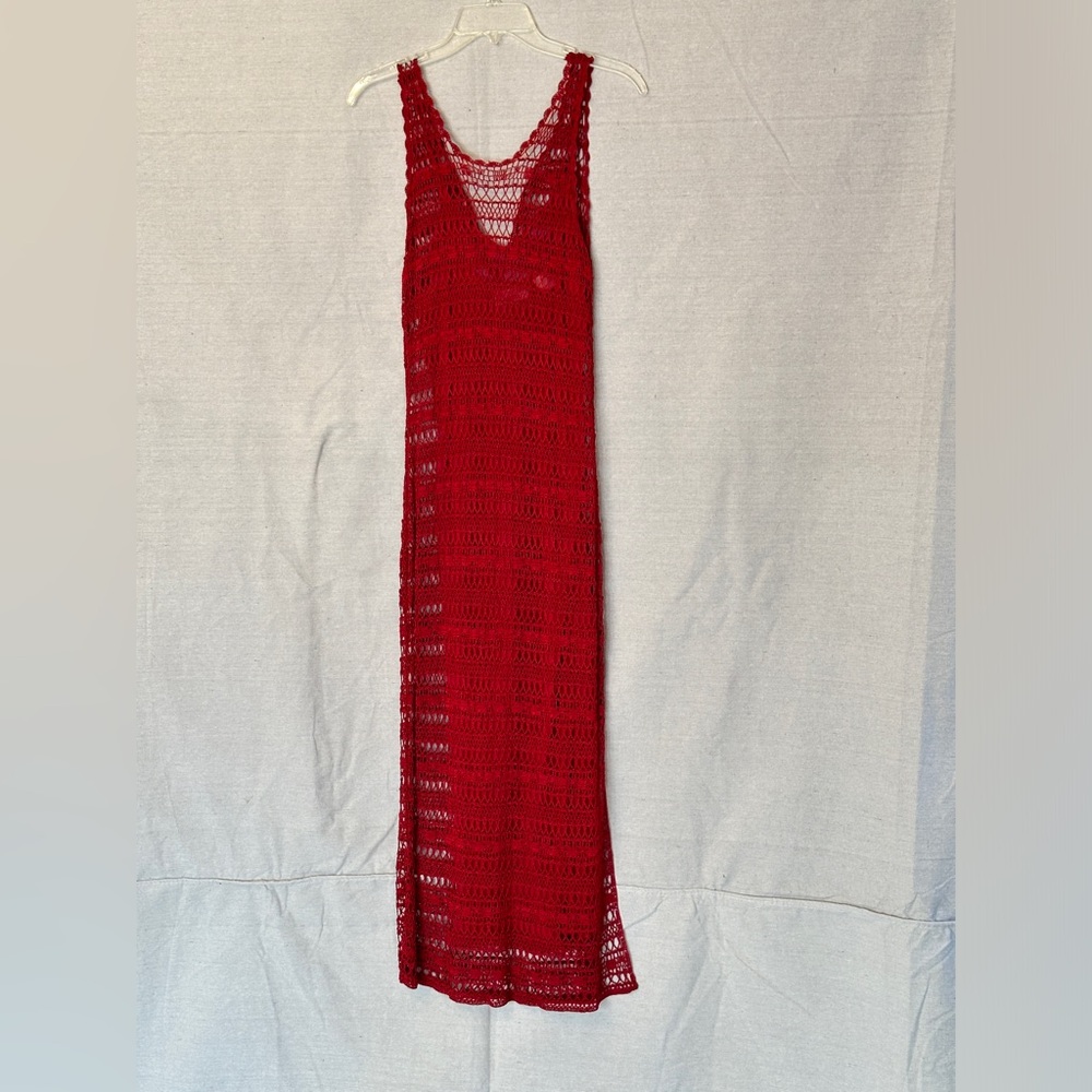 Red Victorias Secret Crochet Boho Maxi Dress